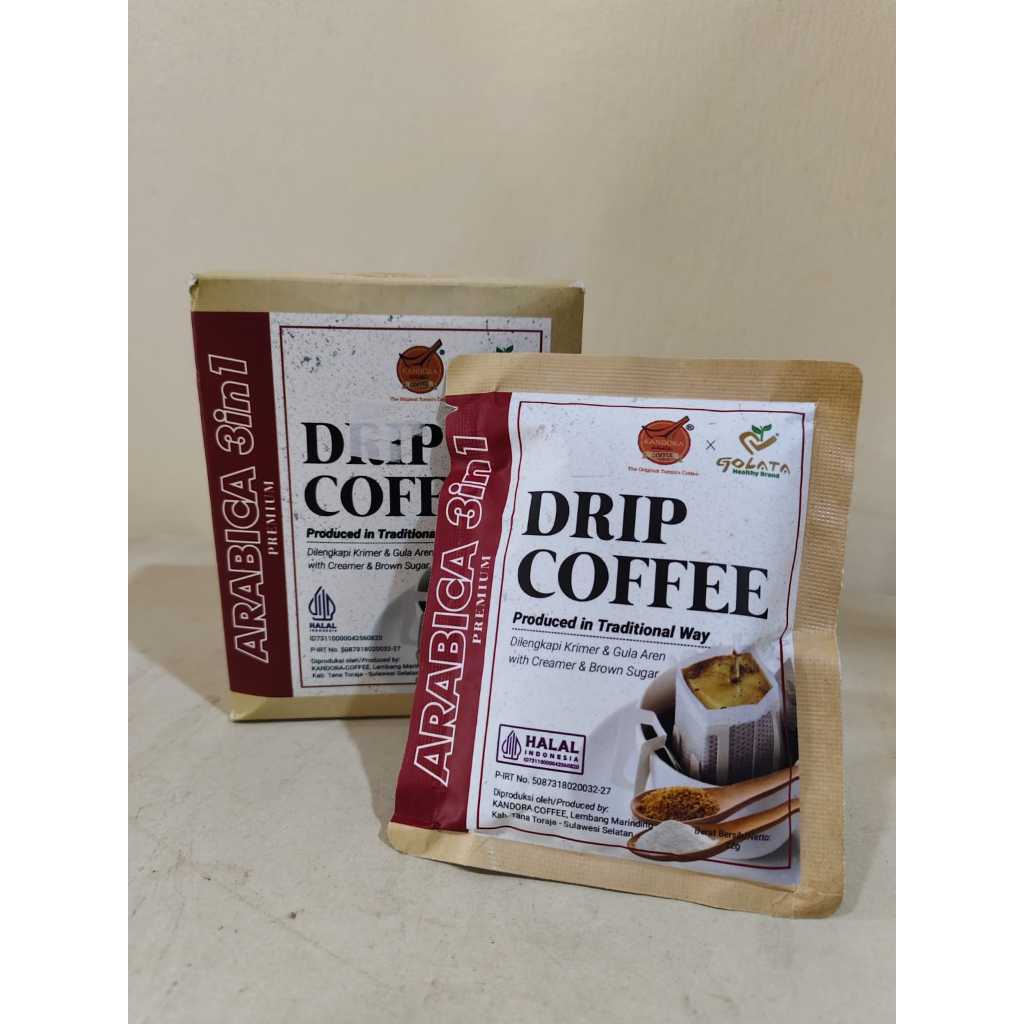 

Drip coffee 3in1 arabica premium kopitoraja khas sulawesiselatan/pcs