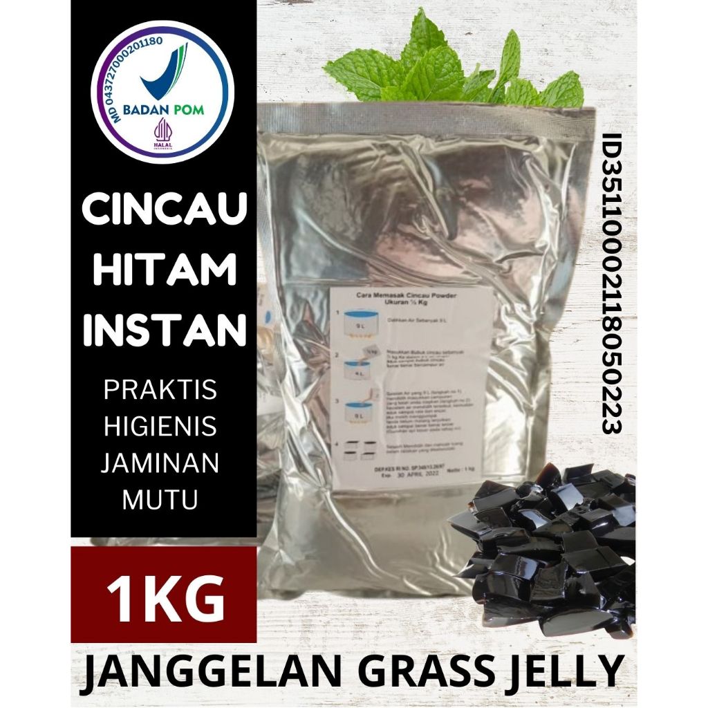 

TERLARIS..!! Cincau Hitam Instan Grass Jelly Powder Malang Kemasan Aluminium Foil 1 Kg