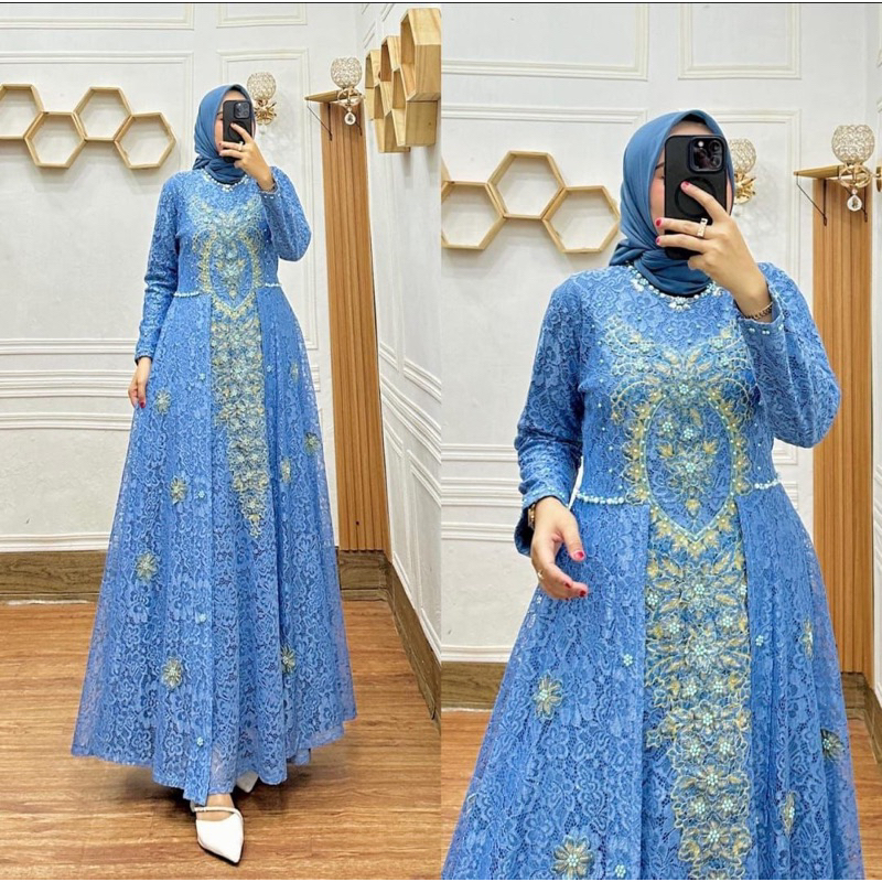 Gamis Brukat Bordir Payet / Gamis Brukat Jumbo / Gamis Brukat Premium / Gamis Brukat Pesta Mewah / G