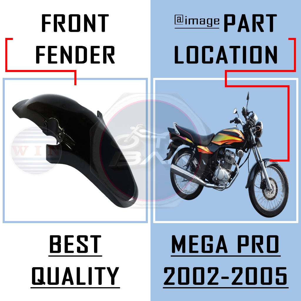 SPAKBOR DEPAN MEGAPRO LAMA 2002-2005 MERK WIN / FRONT FENDER MEGAPRO LAMA 2002-2005 ORIGINAL WIN