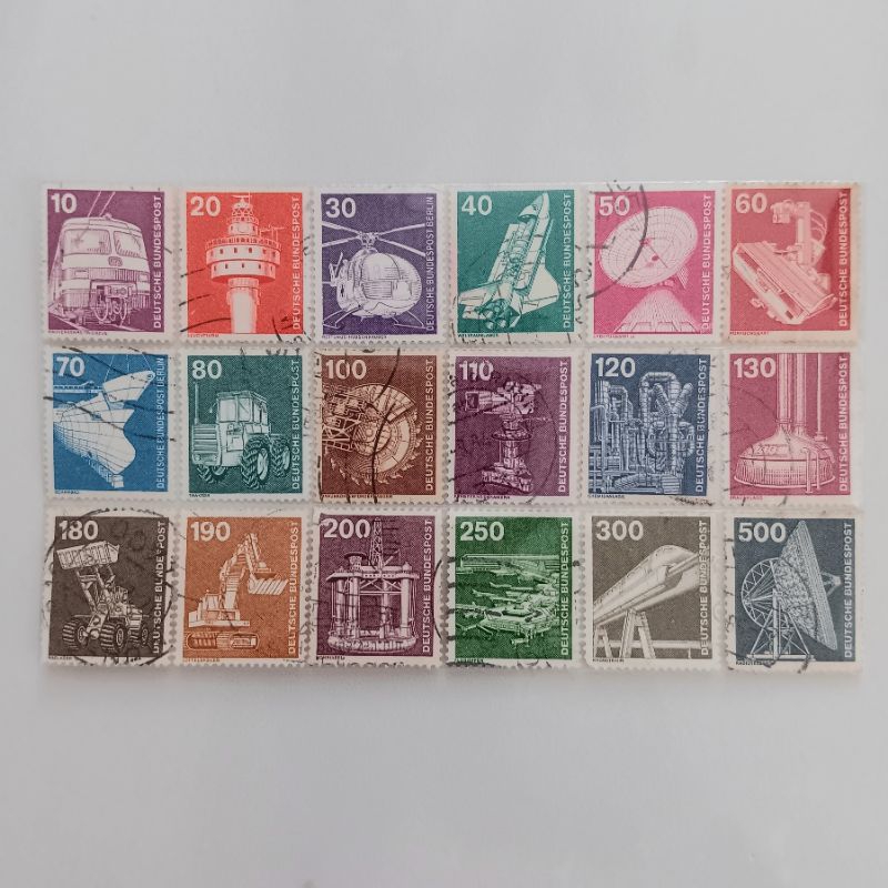 

(AB) Perangko Jerman Tahun 1975 - 1982 Industry and Technology Definitives Set 18 pcs Used