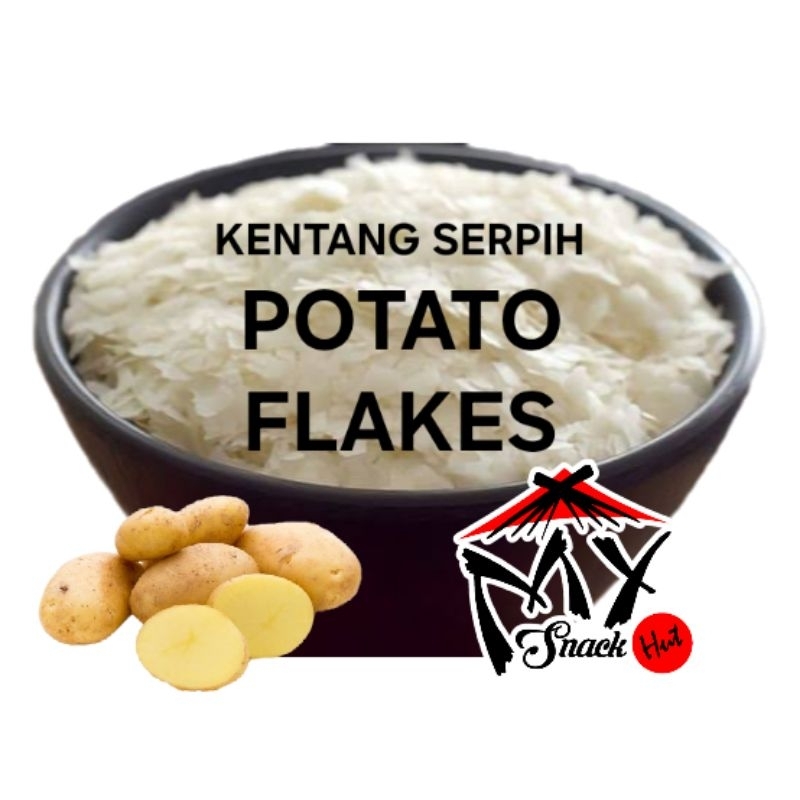 

POTATO FLAKES 250GR TEPUNG KENTANG INSTAN FLAKE KASAR MASH KERING SERPIH MASHED FLOUR POWDER HALAL