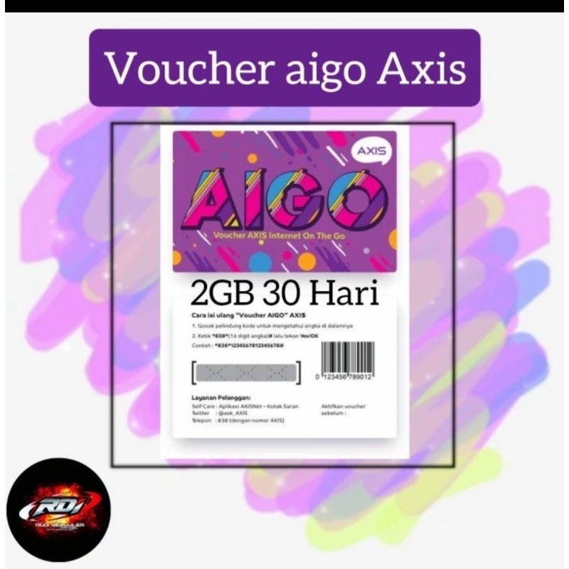 VOUCHER KUOTA AXIS 2GB (bonus1GB) 3GB 30HARI
