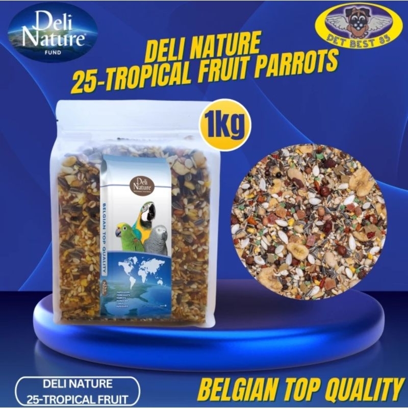 Deli Nature Parrot Tropical Fruit 1kg Makanan Burung Parrot Tropical Fruit Pantanal Macaw Parrot-Ama