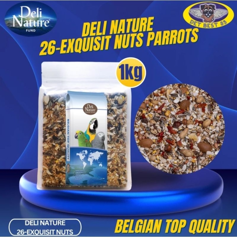 Deli Nature Parrot Exquisit Nuts 1kg Makanan Burung Parrot Exotic Nuts Pantanal Macaw Parrot-Amazoni
