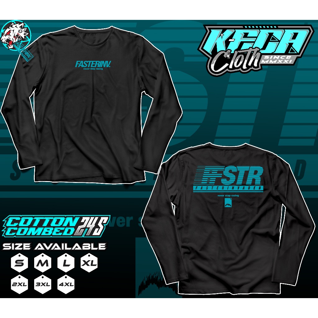 Kaos Lengan Panjang Racing Faster Invader FSTR 519 Kaos Herex CB GL MP TIGER GANK