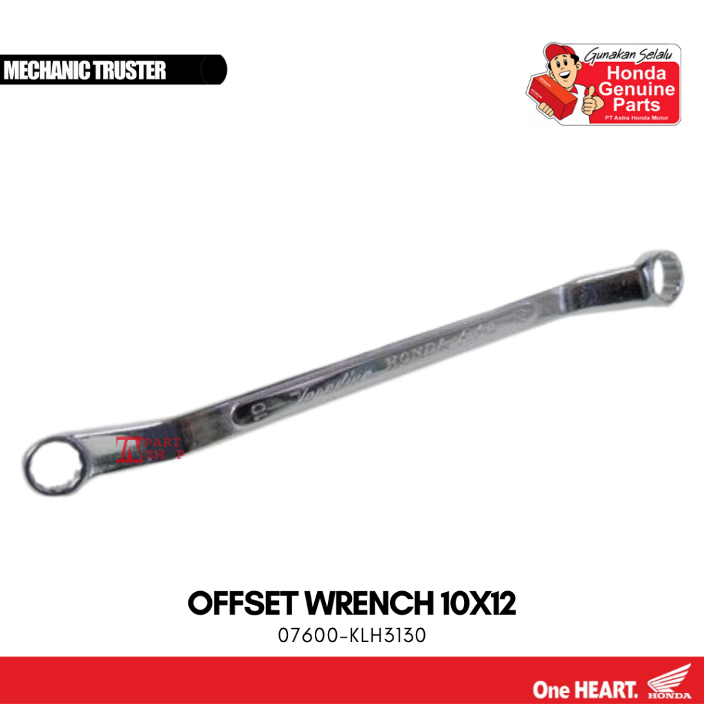 Kunci Ring 10 - 12MM (Offset Wrench 10X12) Original Honda KOWA / 07600-KLH3130