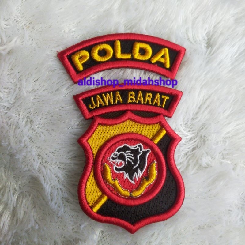LOGO BORDIR POLDA JAWA BARAT TIMBUL 3D