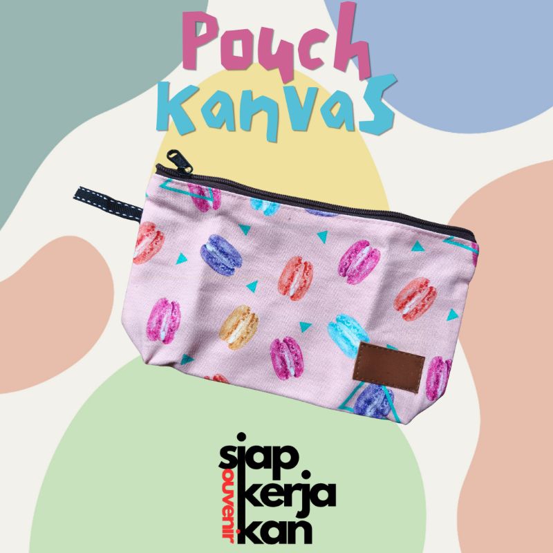 Souvenir Pernikahan - Pouch Canvas Premium - Dompet Kanvas Uk Besar TANPA FURING  - Souvenir Kekinia