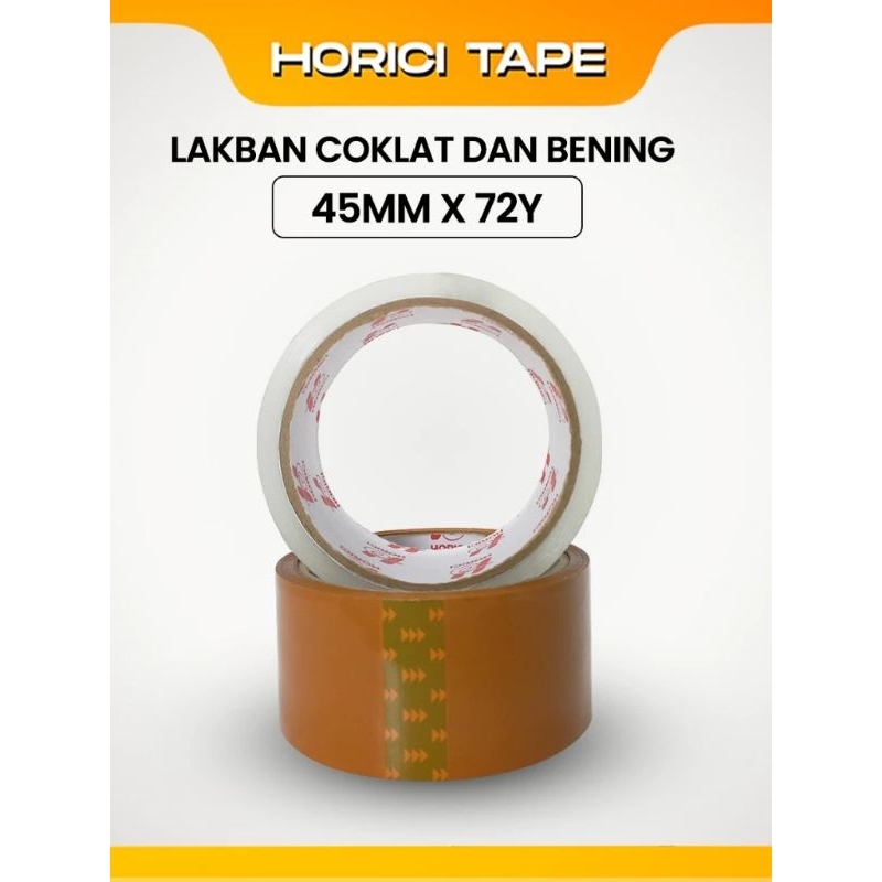 

(6 pcs) HORICI Lakban Bening 45MM x 72Y 45Mic isi 6