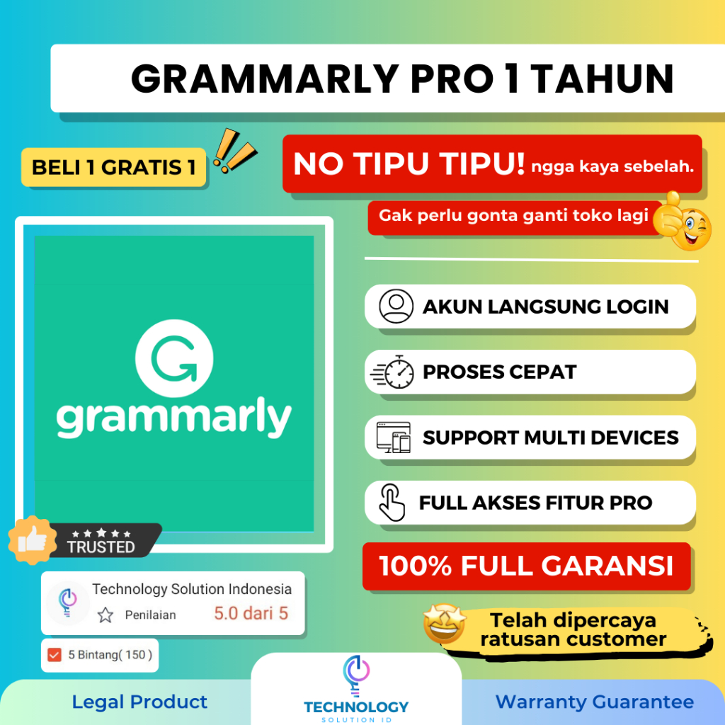 Grammarly Plus Premium 1 Bulan Termurah Gr4mm4rly Tahunan