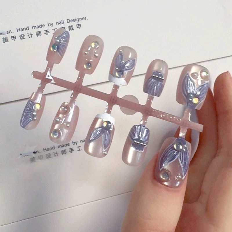 Diamond Mermaid's Tail - Kuku Palsu + Lem - Korean Premium Nails PRESS ON NAILS FAKE NAILS Nail Art