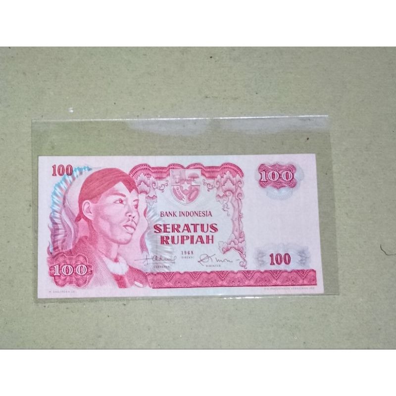UANG KUNO 100 RUPIAH SERI SUDIRMAN 1964 UNC ORI