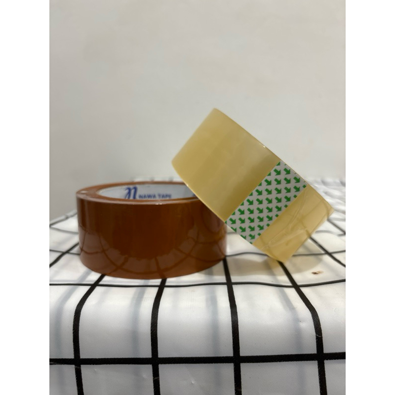 

LAKBAN / TAPE BENING & COKLAT MEREK NAWA 45mmx90yard. bahan mudah lengket