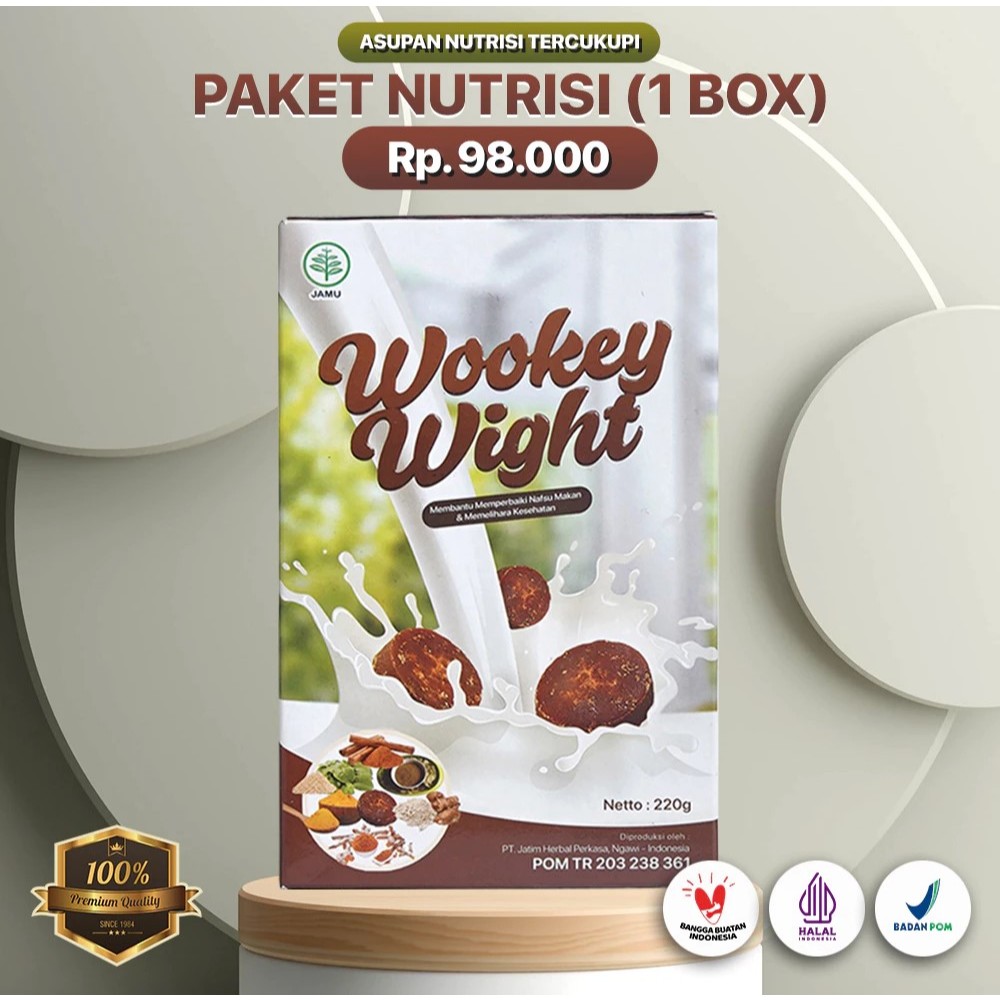 

PROMO 1 BOX Wookey Weight Vanila - Susu Penambah Berat Badan 220gr Paket Nutrisi 1 Box