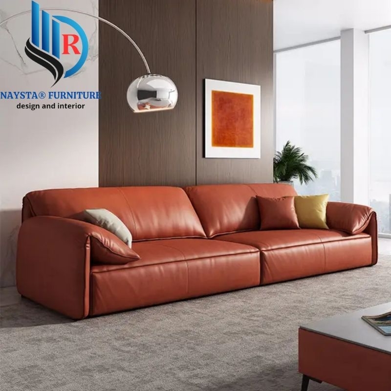 sofa malas 2 seater minimalis full kulit