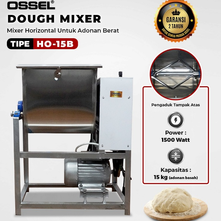 OSSEL BERGARANSI Mixer Adonan Horizontal Mixer Roti Mixer Donat Mixer Mie 15 kg Mixer Pengaduk OSSEL