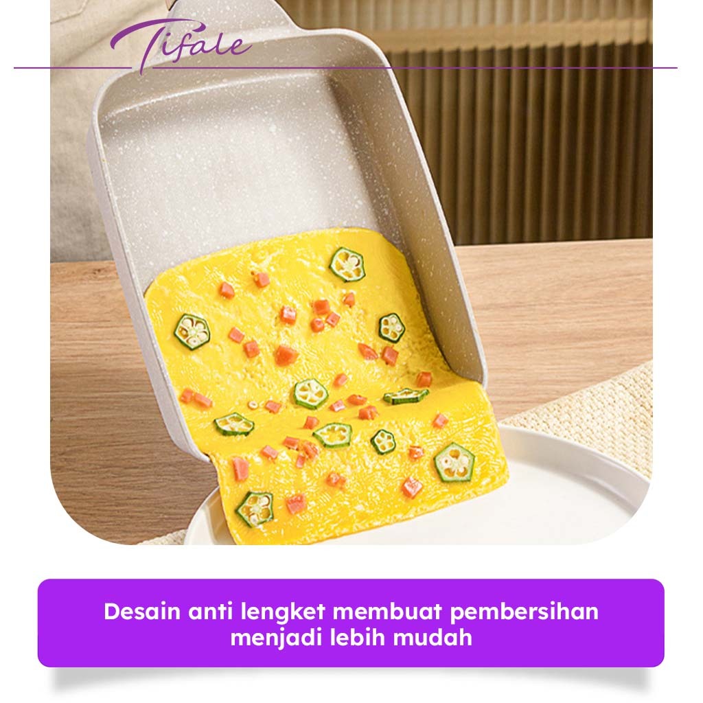 Tifale Tamagoyaki Pan White Granite Penggorengan Telur Omelette Anti lengket