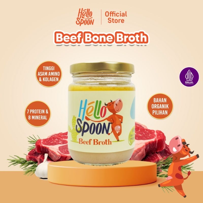 

Beef Bone Broth Hello Spoon / Soup Kaldu Tulang Sapi (CAIR) - 100% bahan alami - Tanpa MSG & Pengawet