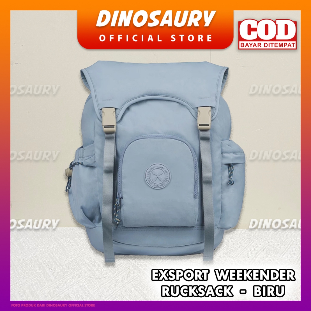 Tas Ransel Exsport Weekender Rucksack - Biru Muda - ORIGINAL Bag Export Eksport Wanita Pria Anak Cew