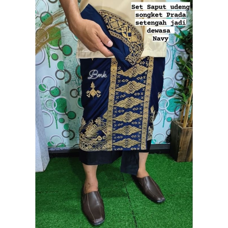 Set Saput Udeng Songket Bordir Terbaru (Saput dan Udeng)