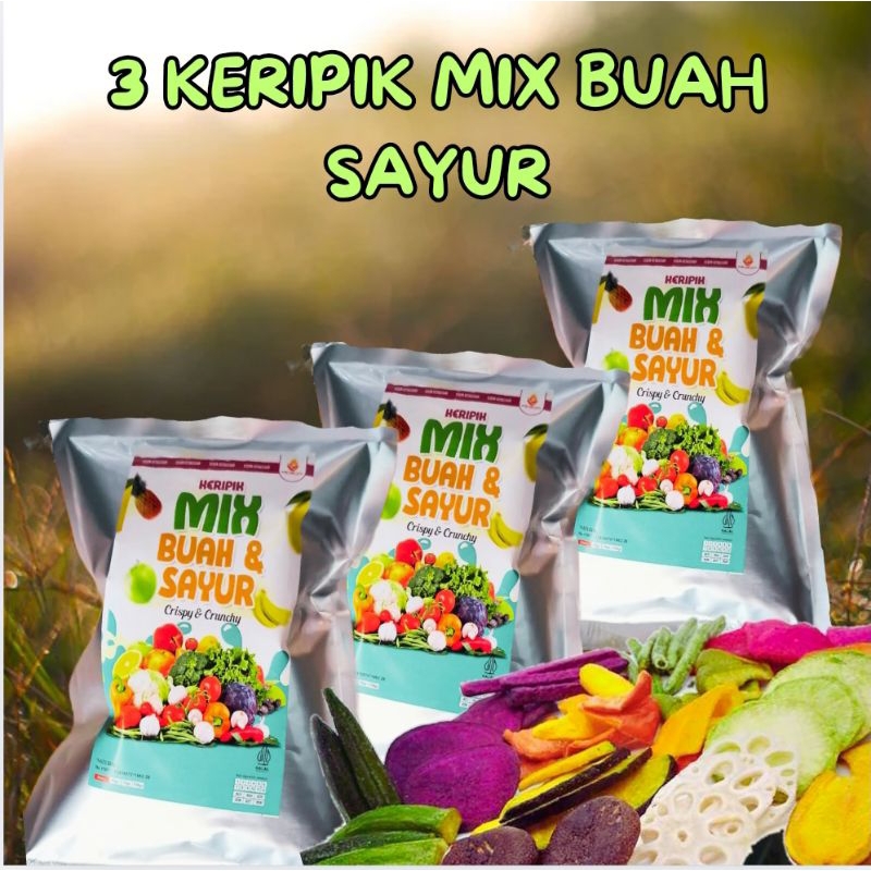 

keripik mix buah dan sayur premium paket hemat 3 pcs enak dan bergizi