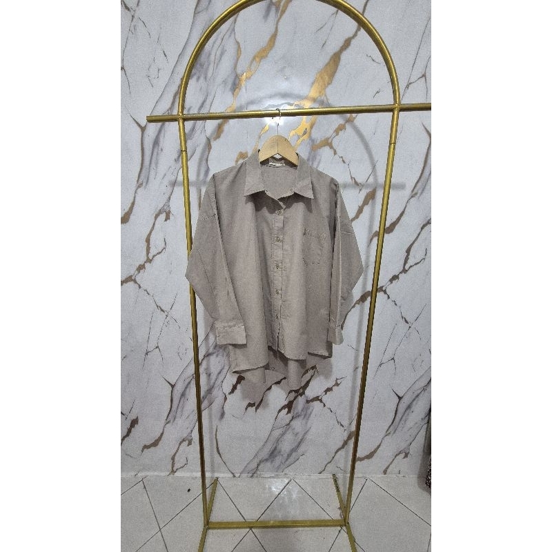 kemeja wanita polos katun linen