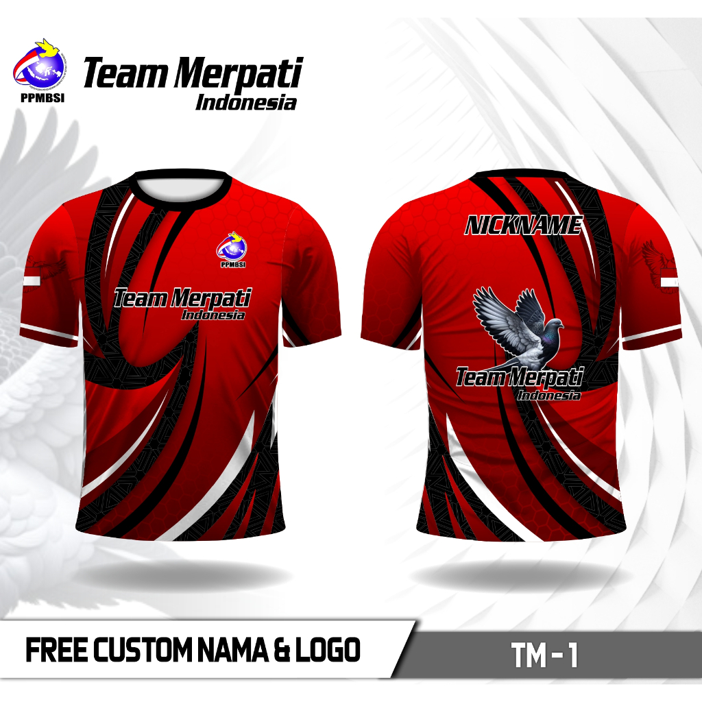 Kaos jersey merpati baju team merpati free custom