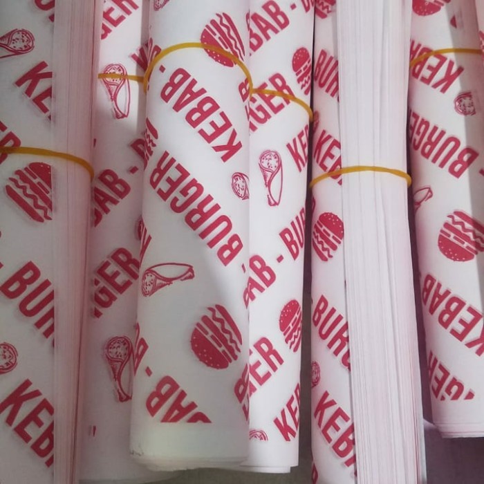 

Custome Kertas Kebab / Kertas Burger / Kertas Nasi KFC UKURAN 25 X 25