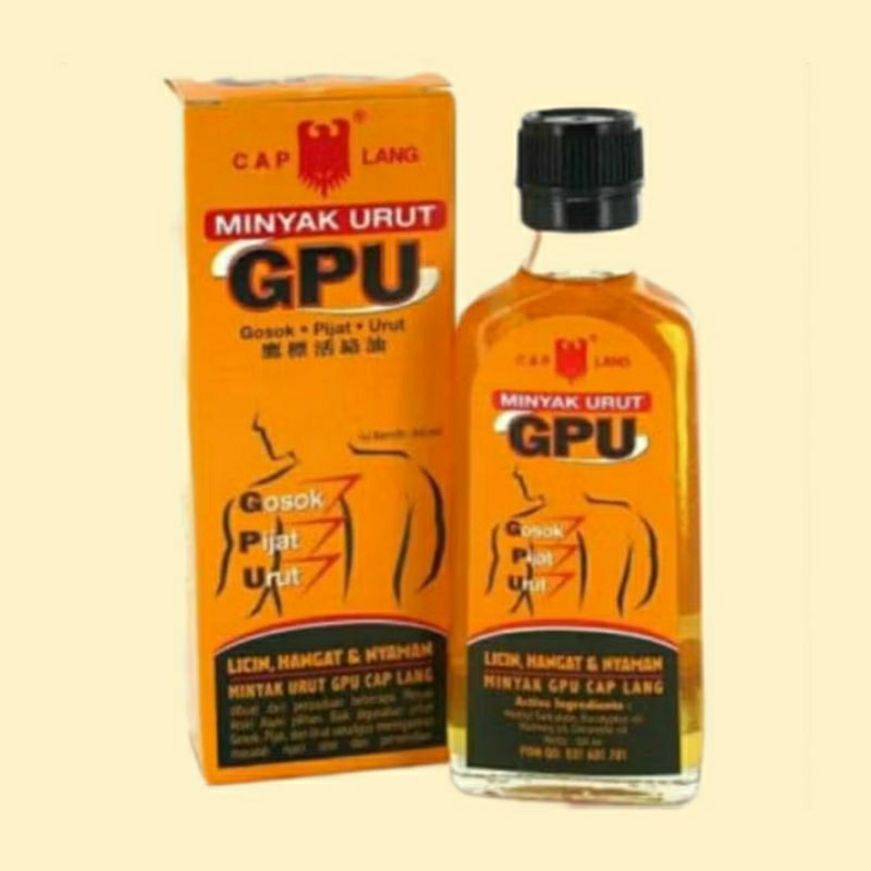 minyak urut GPU ,GPU Liniment Oil / GPU Cair 30ml,60ml,100ml