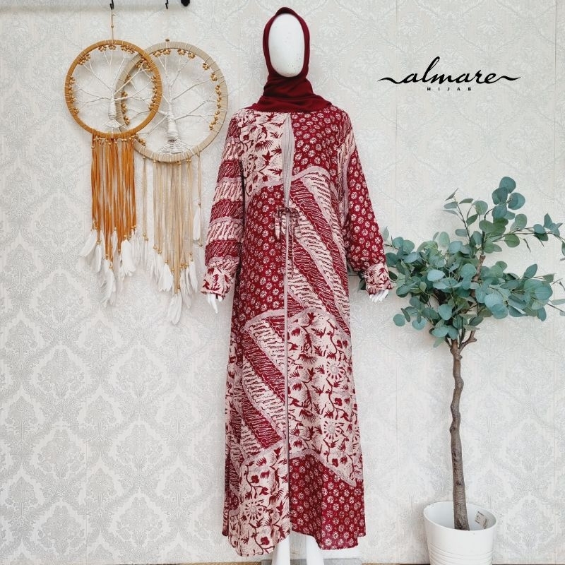 Gamis Batik Maroon