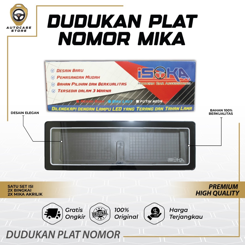 DUDUKAN PLAT NOMOR MIKA LED/NON LED UNIVERSAL PNP AKSESORIS MOBIL
