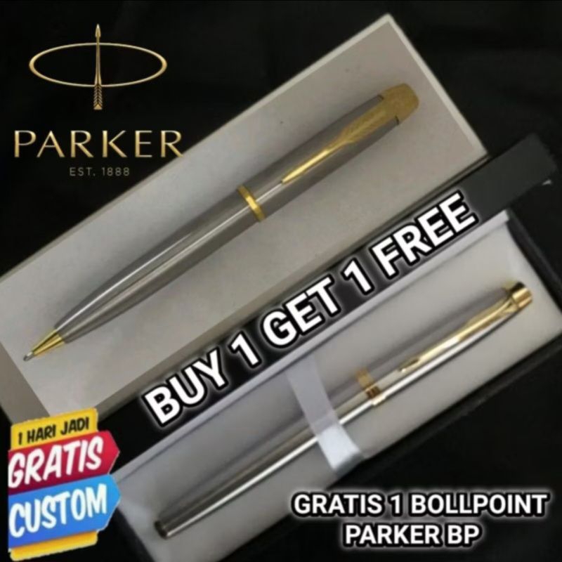 

Bolpoin Mewah Parker Roller ball Pen Pristine & Bolpoin Vintage Stainless Gold Clip Gratis Grafir Nama dan Box Exclusive