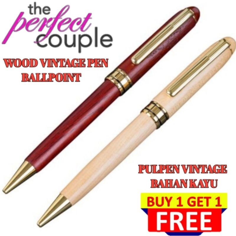 

Ballpoint Vintage Wood Pen Buy 1 Get 1 Free Pulpen Berbahan Kayu Yang Unik