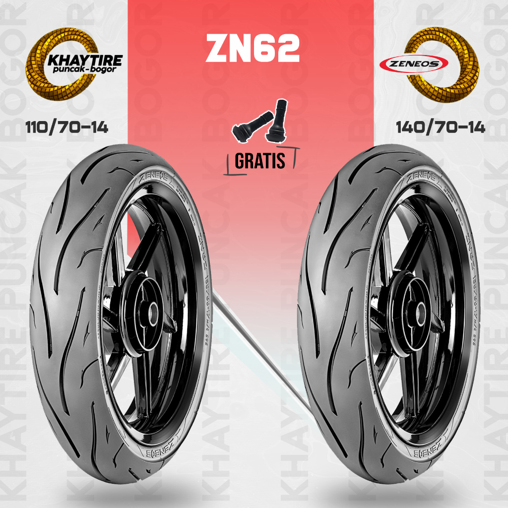 Paket Ban Tubles Motor AEROX ZENEOS ZN62 110/70 - 140/70 Ring 14