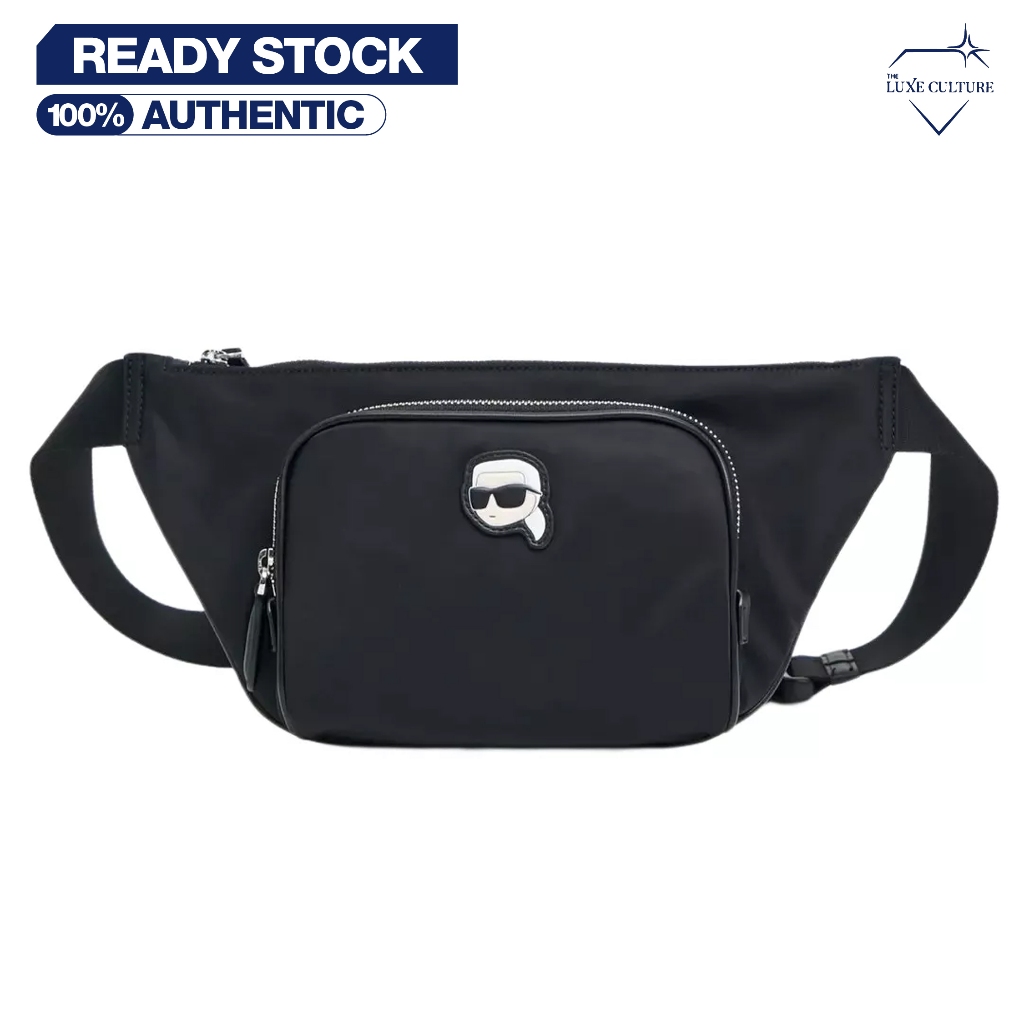 Karl Lagerfeld Large Ikonik Black Waistbag / Tas Pinggang Branded Original