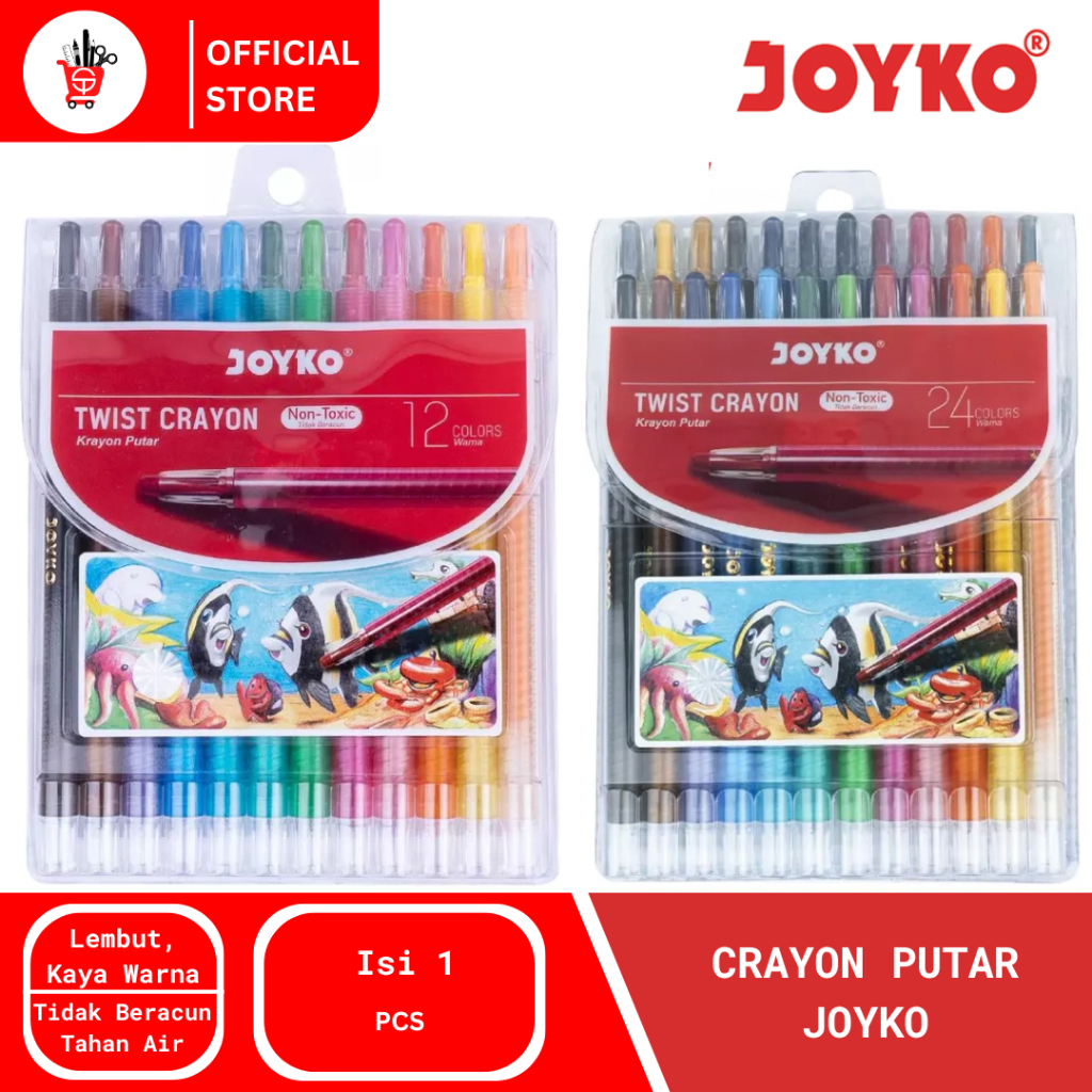 

Twist Crayon | Krayon Putar Joyko TWCR-12 / TWCR-24 (1 SET)