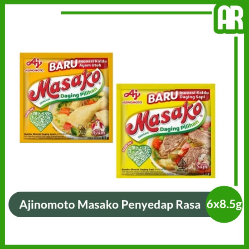 

Penyedap Rasa Masako Sapi Sachet 12 x 8,5g - Masako Ayam Sachet 12 x 8,5g - Masako Renceng - Bumbu Penyedap Makanan | AR Ostore