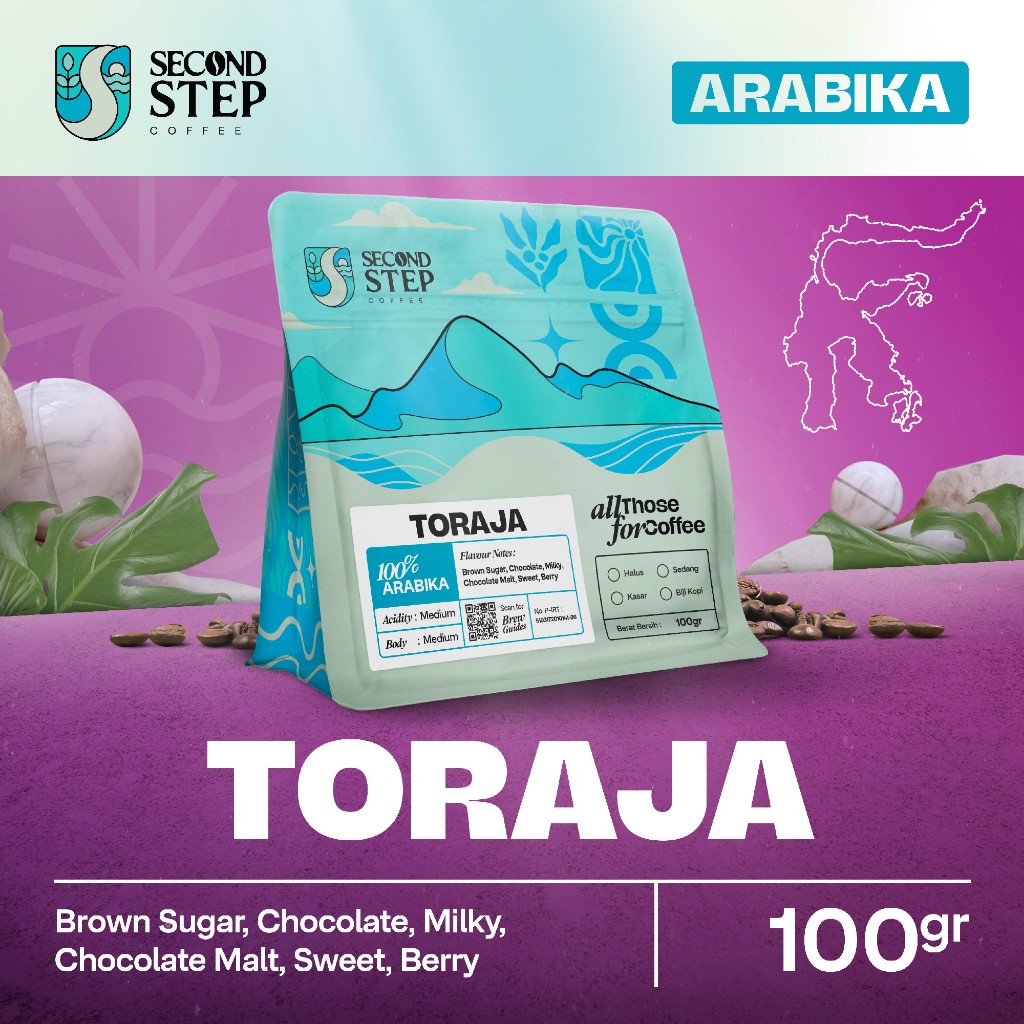 

Biji Kopi Bubuk Arabika Toraja Sulawesi 100gr Arabica Coffee Roast Beans