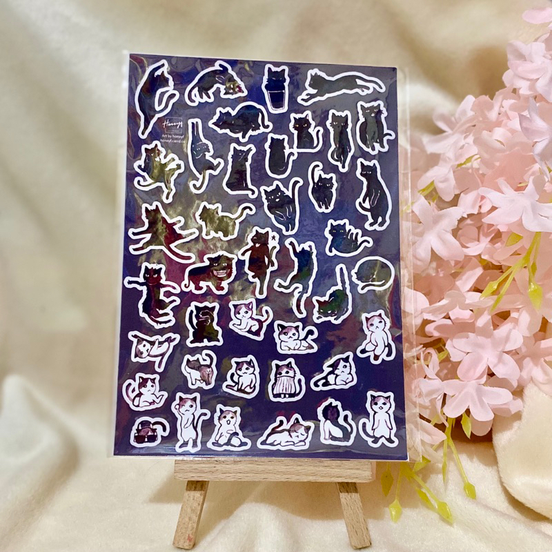 

Sticker Kisscut Kucing Hitam Putih Mini