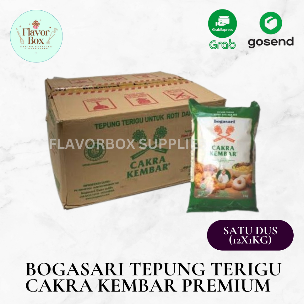 

TEPUNG Terigu BOGASARI Cakra Kembar PREMIUM / SATU DUS 12KG