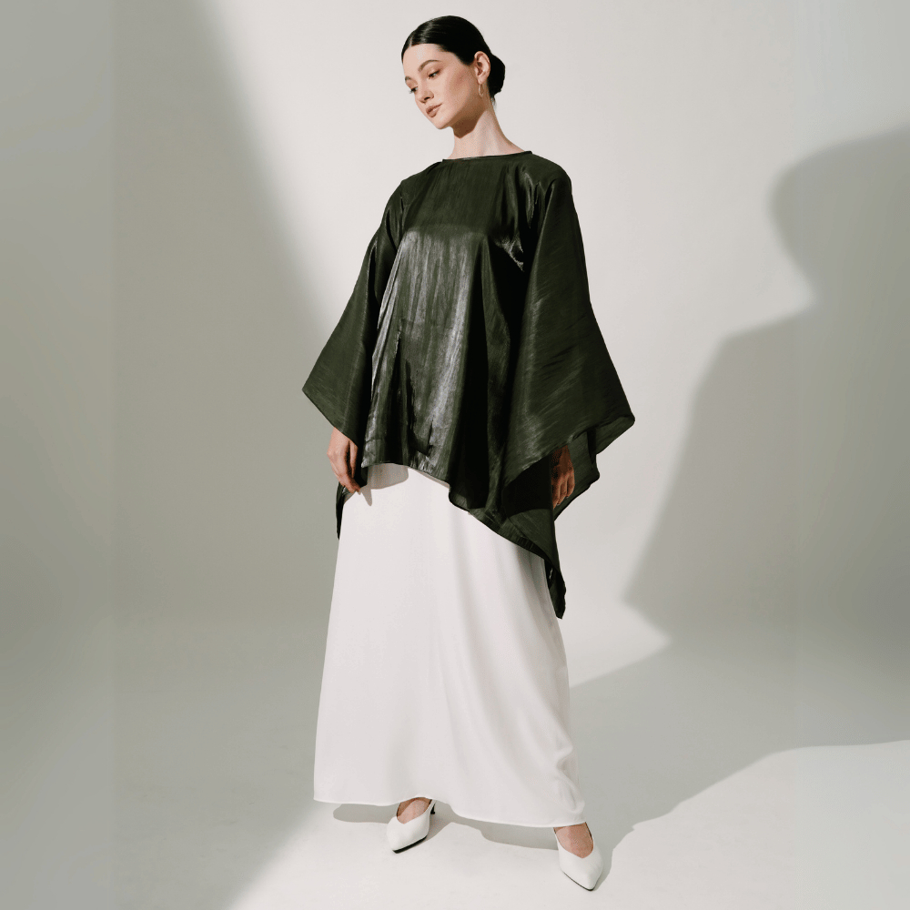 Kaftan Wanita Premium DEMURE Shaima Kaftan Army Green