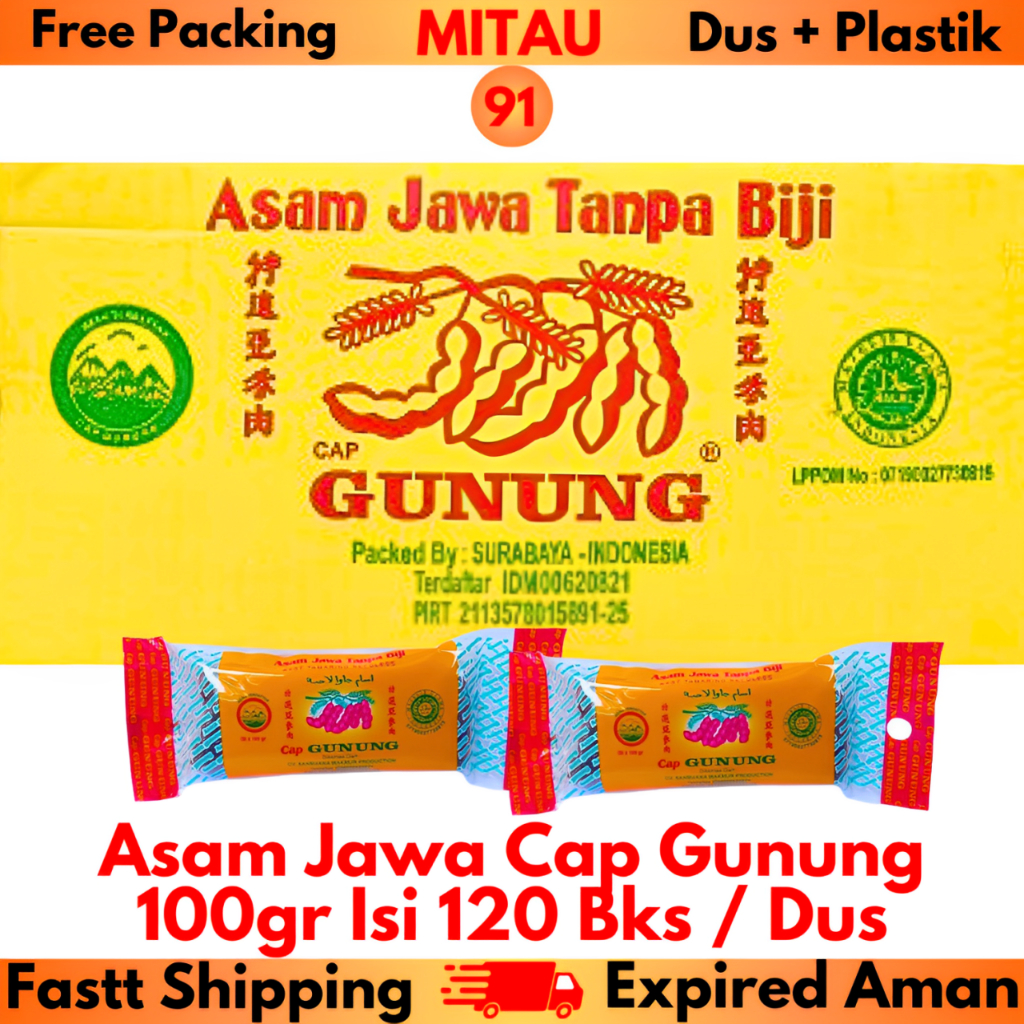 

Asam Daging Cap Gunung 100 Gr x 120 Bks / Dus