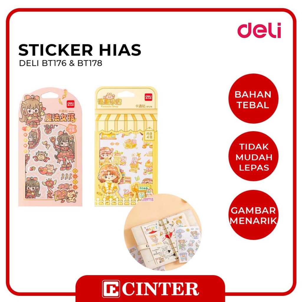 

DELI - STICKER HIAS / STICKER LUCU BT17X CARD ISI 4LBR