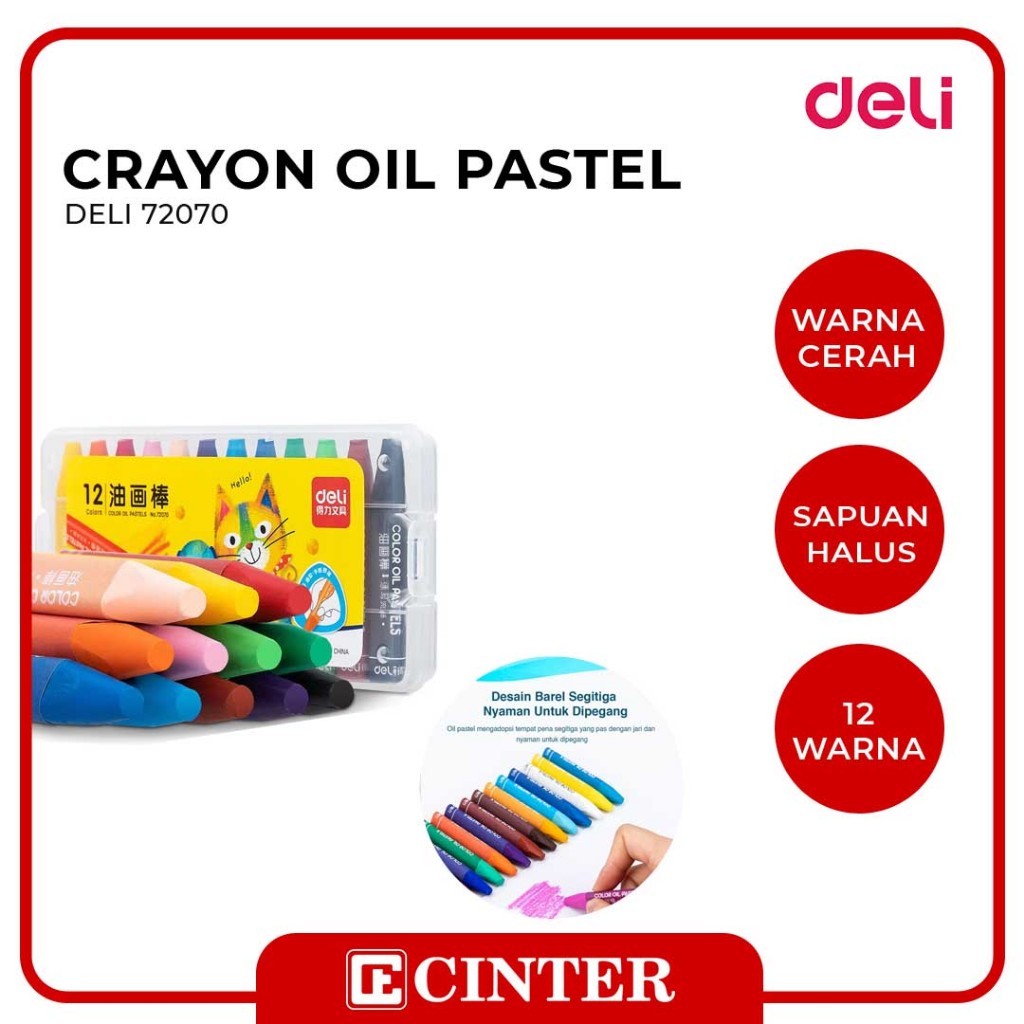 

DELI - KRAYON SEKOLAH / CRAYON OIL PASTEL DELI 72070 12 WARNA