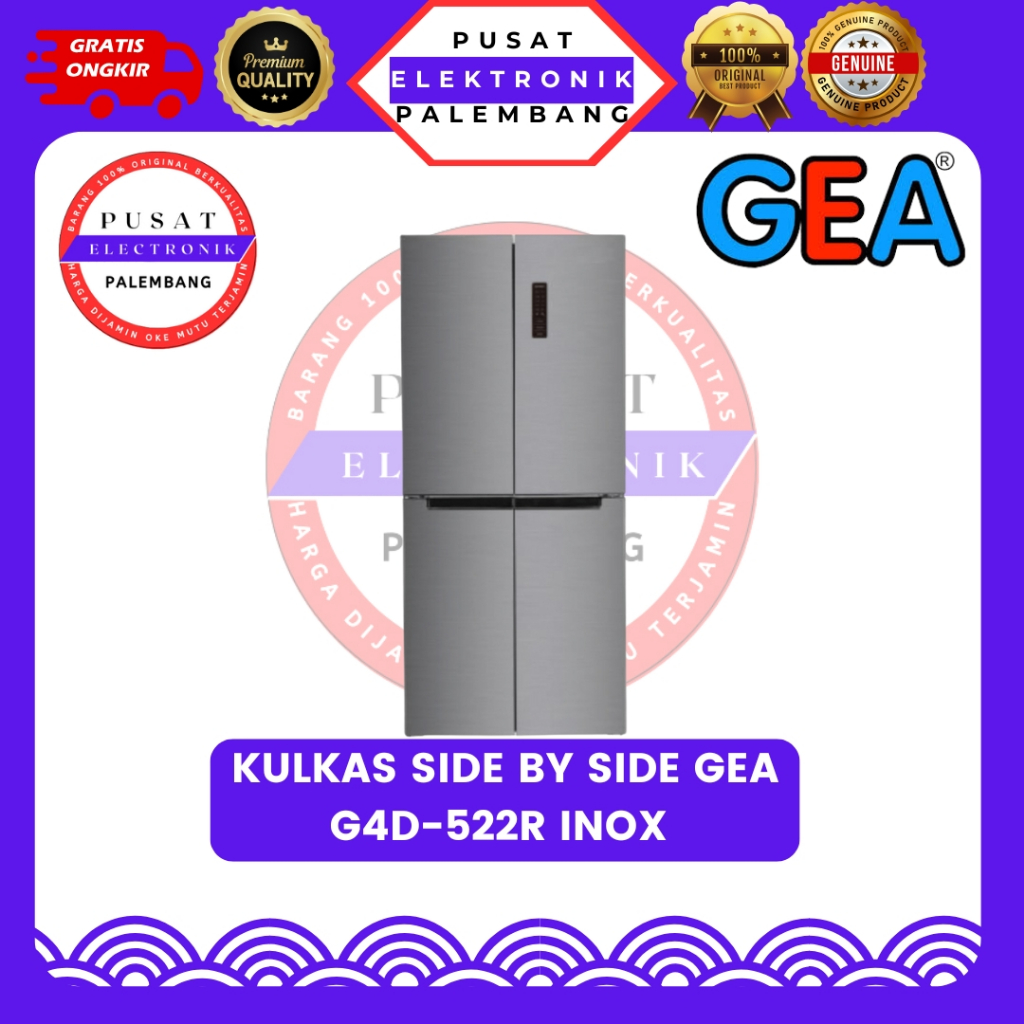 KULKAS SIDE BY SIDE GEA G4D-522 INOX KULKAS SIDE BY SIDE INOX PALEMBANG