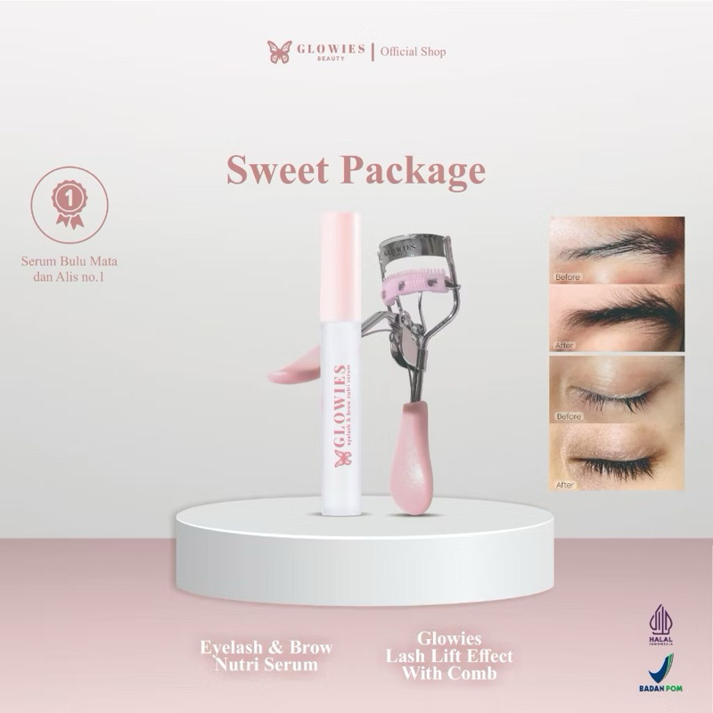 GLOWIES BEAUTY | Sweet Package | Lash Lift Effect With Comb & Glowies Eyelash & Brow Nutri Serum | 4