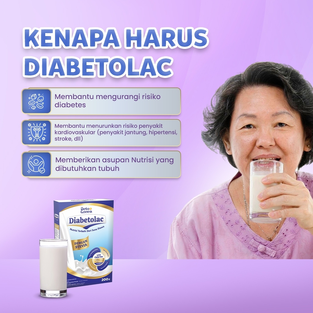 

Diabetolac Susu Kambing Etawa Murni Tinggi Serat untuk Gula Darah Stabil 200 Gram
