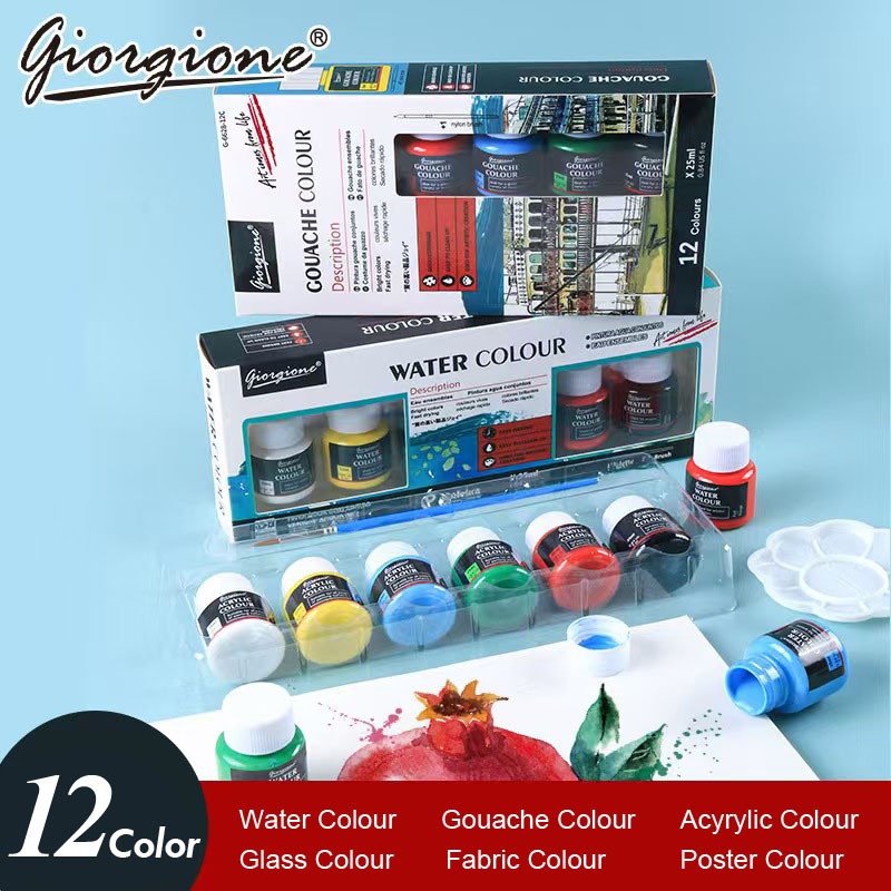 

Giorgione Cat 12 Warna 25ml | Watercolor, Acrylic, Glass, Fabric, Poster, Bright & Fast Drying