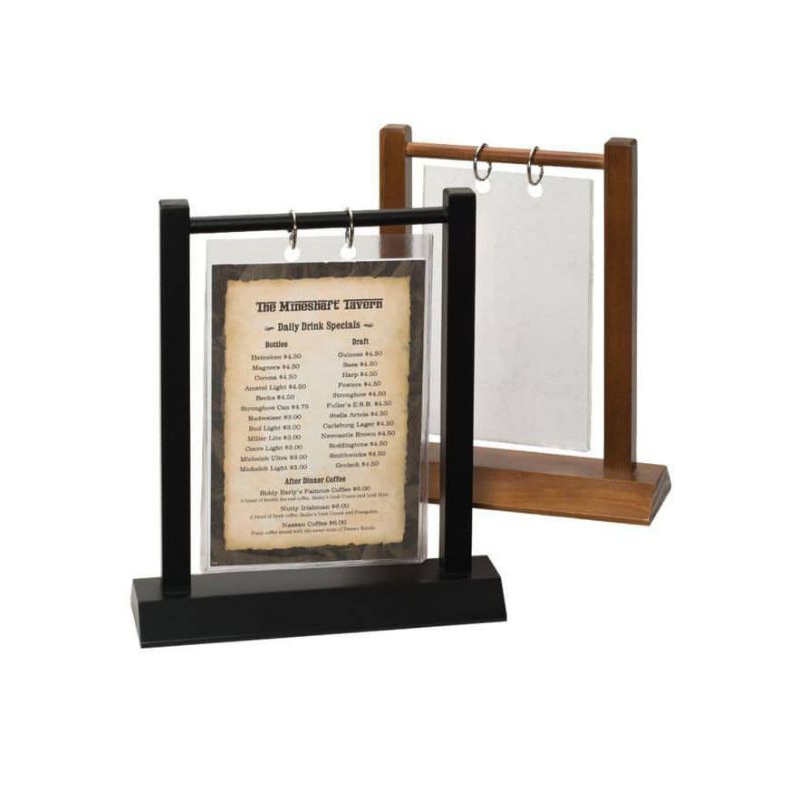 stand menu,tempat menu,stand menu meja cafe